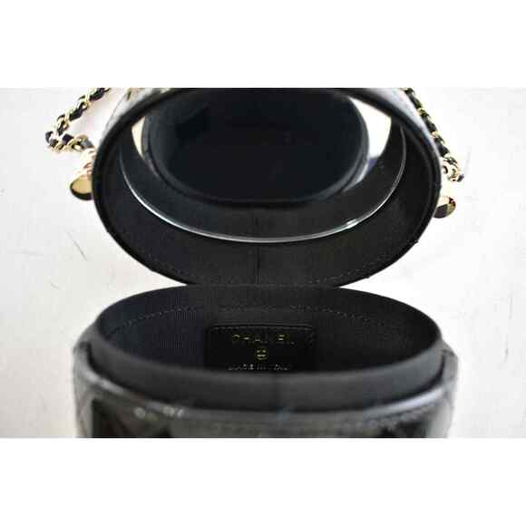Chanel 20A Mini Black Patent Vanity Quilted CC On Chain Shoulder Crossbody Bag - Picture 12 of 12